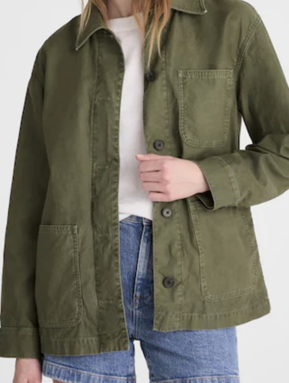 Madewell Olive Utility Zip-Front Jacket
